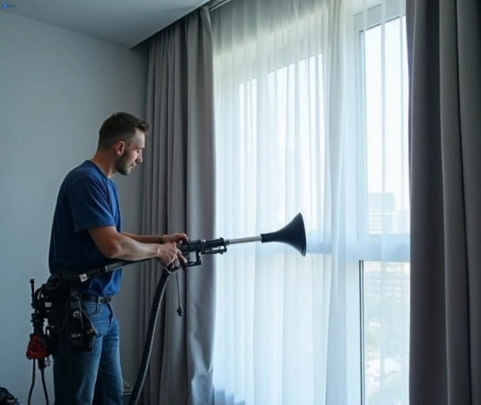 Professional curtain steam cleaning process equipment Matty Curtain Cleaning edmondson-park-nsw